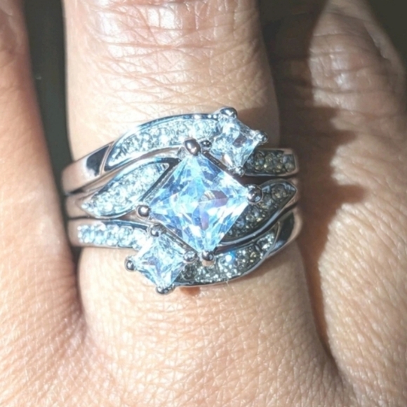 Womens 4ct Intricate Detailed Lab Created Diamond Engagement Ring Set Sz7